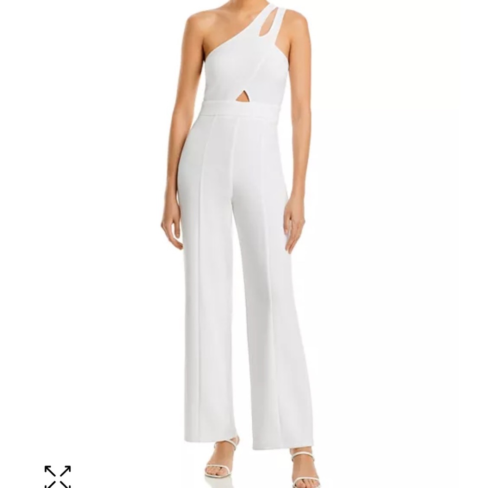 Aqua black one shoulder cutout jumpsuit size xs NWT